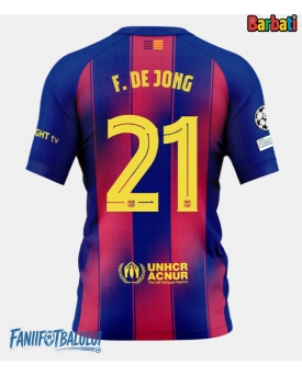 Barcelona Frenkie de Jong #21 Tricou Fotbal Replică 2025-26 Barbati Acasa